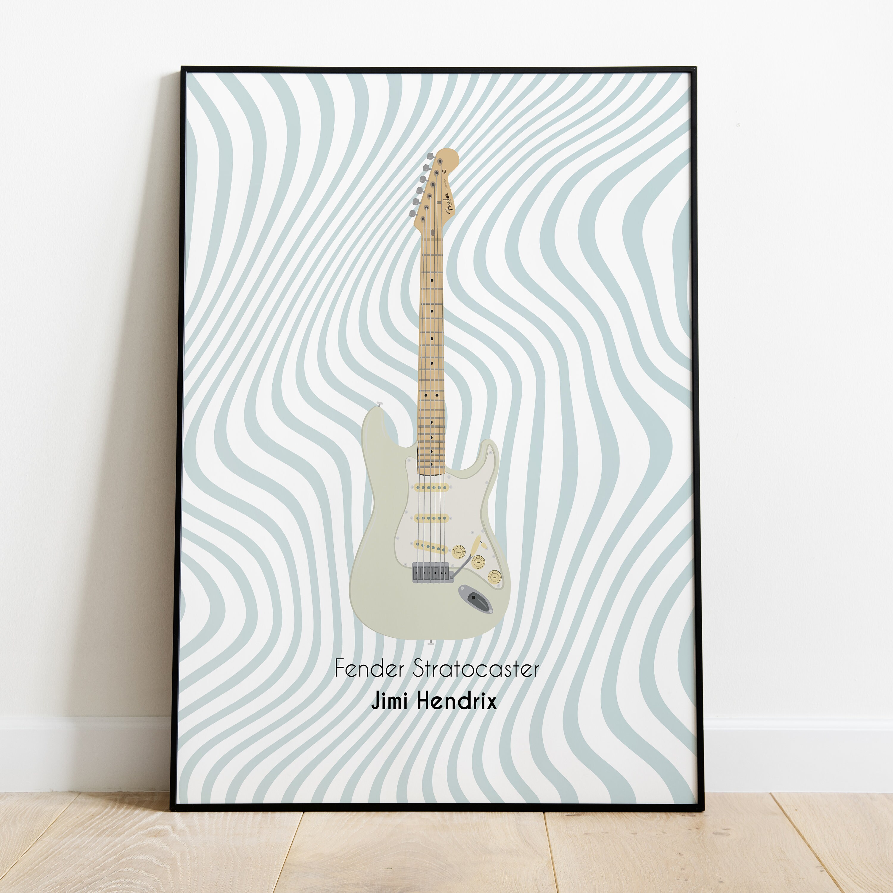 Jimi Hendrix Fender Stratocaster Poster Minimalist