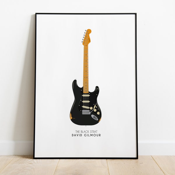 Guitar David gilmour Pink Floyd minimalist poster