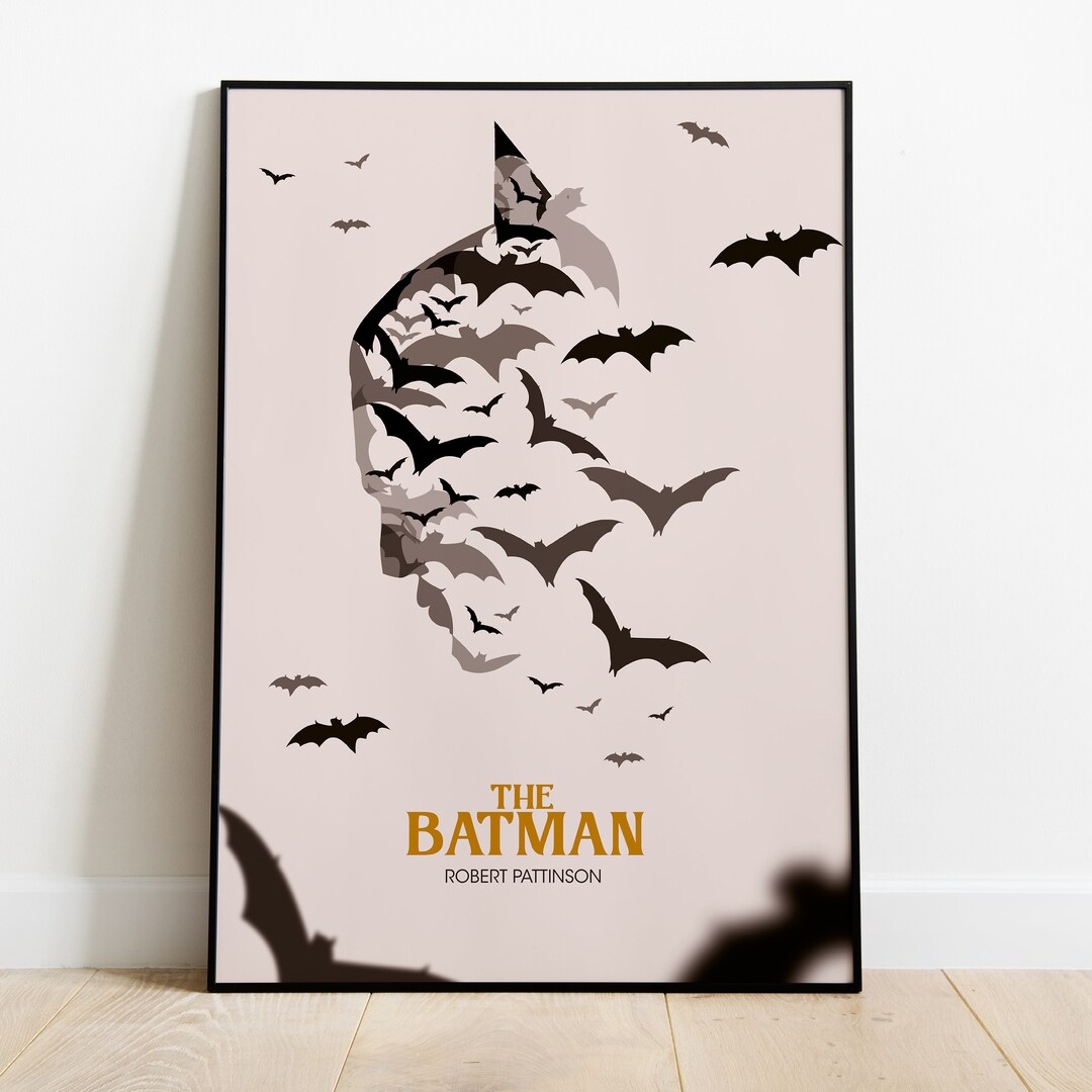The Batman 2022 Poster Print Hand Painted wall art, DC, Superhero, The  Riddler, Robert Pattinson, for him, Man cave gift, wall decor