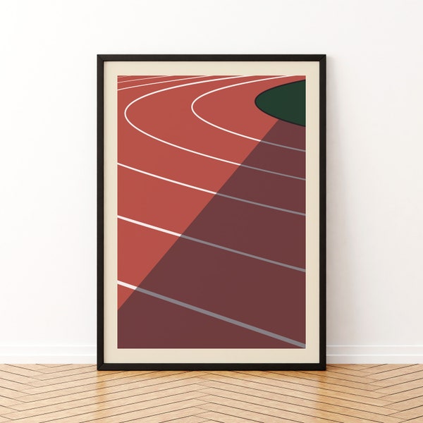 Affiche de sport minimaliste athletisme / Athlétisme Poster / Jeux olympique / Paris 2024 / Running  / art déco / décoration intérieur