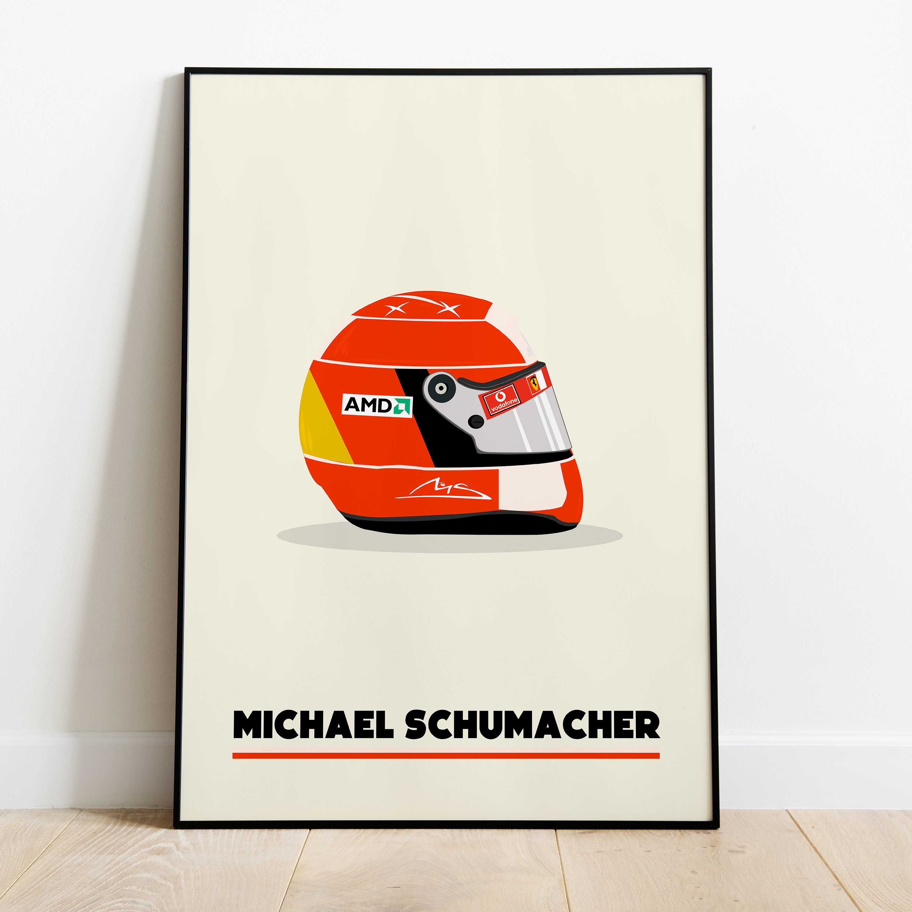 Poster Minimalist Casque Michael Schumacher F1