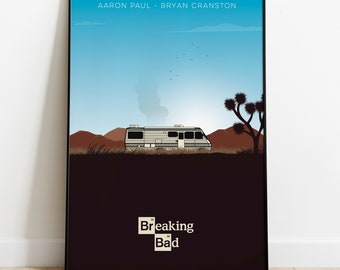 Affiche poster  Breaking Bad | Vince Gilligan | Affiche de série télévisée minimaliste | vintage Retro Art Print | Netflix better call saul