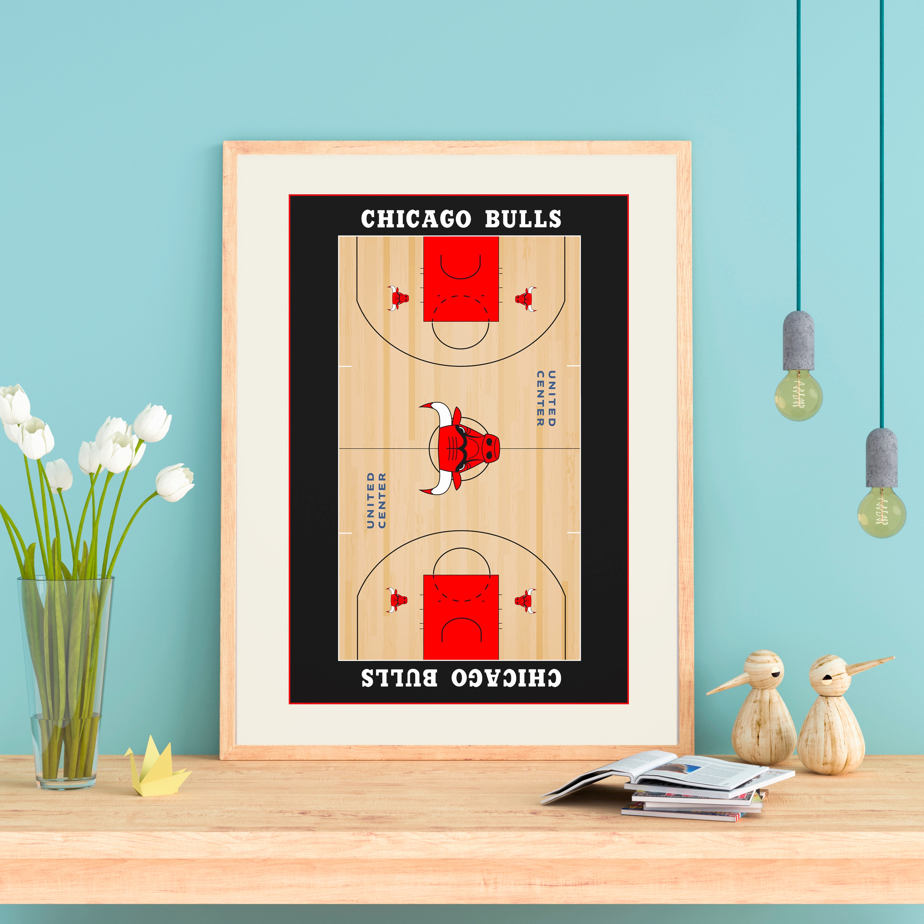 Minimalist Poster of the Floor of the Chicago Bulls NBA - Etsy, image size:3000x3000