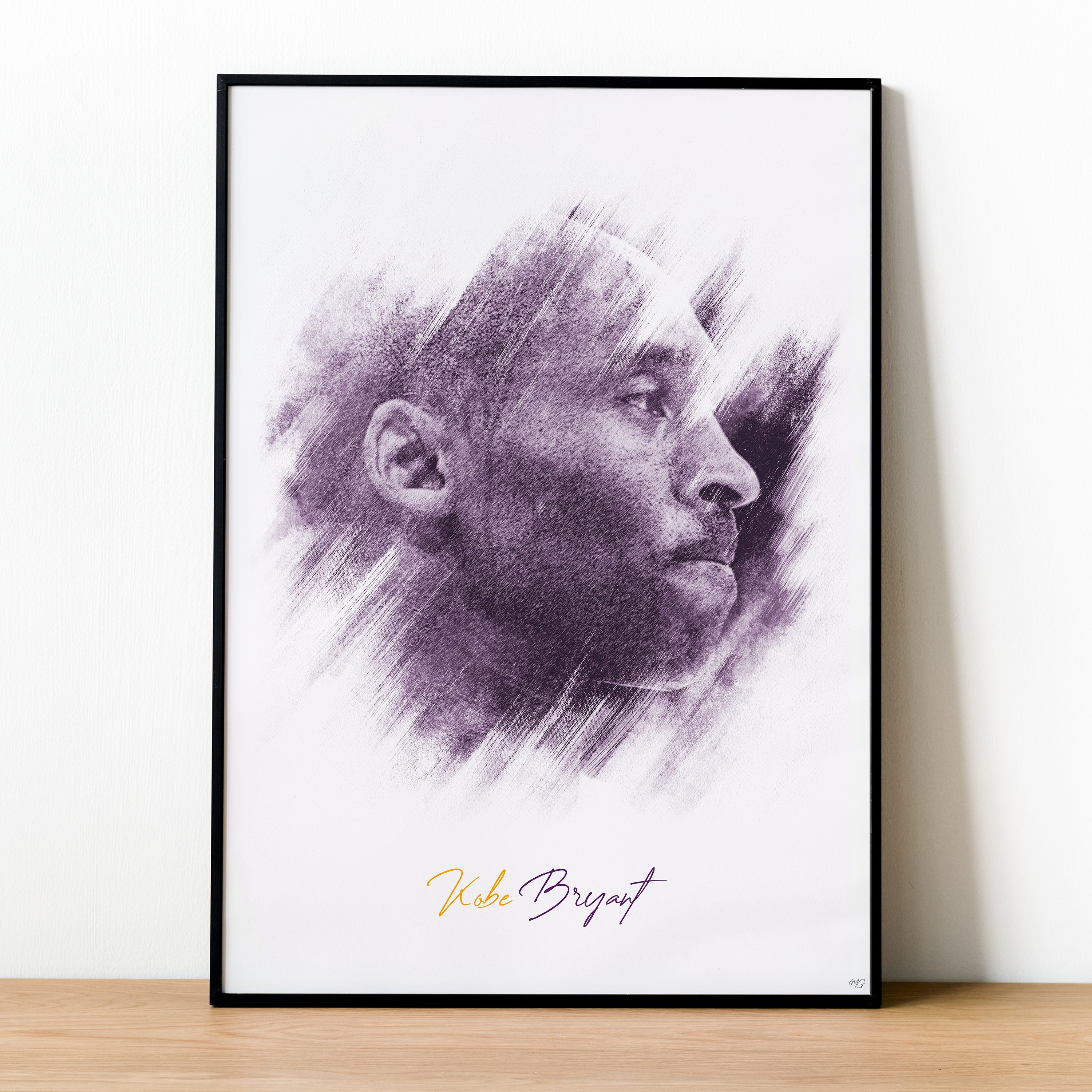 Poster Kobe Bryant Affiche Minimaliste Dessins Nba Star Décoration Toile Lakers