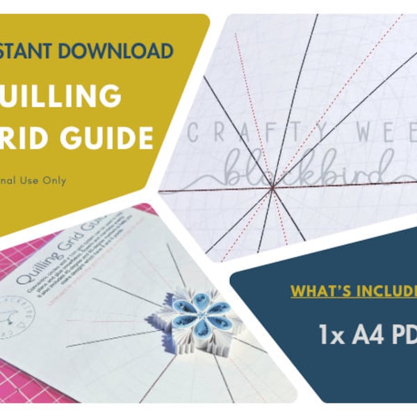 Paper Quilling Template, Printable Grid Guide for Quilling, Quilling Snowflake Tool, Craft Project for Adult, DIY Craft Pattern for Teenager