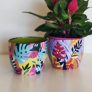 Doniczka ceramiczna, miska na rośliny, doniczka abstrakcyjna, doniczka na rośliny doniczkowe, donica ceramiczna, miska na kwiaty, doniczka kamionkowa, malowana