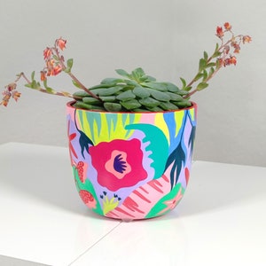 Doniczka ceramiczna, miska na rośliny, doniczka abstrakcyjna, doniczka na rośliny doniczkowe, donica ceramiczna, miska na kwiaty, doniczka kamionkowa, malowana