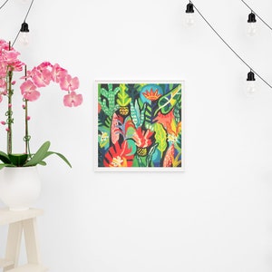 Oil painting abstract original, oil painting, oil painting on canvas, jungle, tropical drawing, oil painting image 3