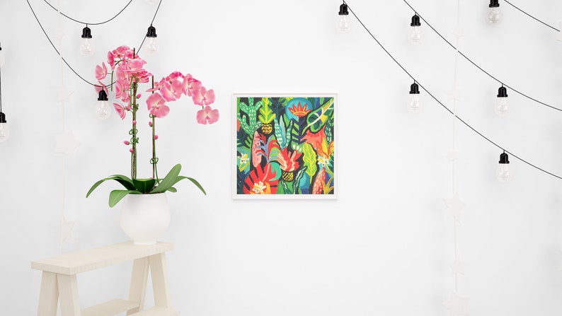 Oil painting abstract original, oil painting, oil painting on canvas, jungle, tropical drawing, oil painting image 3