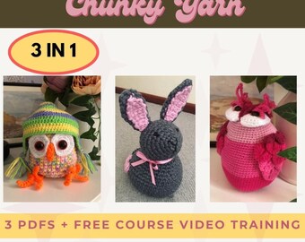 Crochet Pattern 3 in 1 | Crochet Patterns Amigurumi Chunky Yarn | Easy Amigurumi Baby Toy