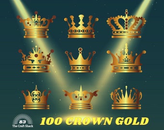 Crown SVG bundle, Gold crown SVG, tiara svg, queen crown svg, gold crown png, princess crown svg, birthday princess svg, crown vector