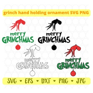 Grinch Hand Holding Holiday Ornament Christmas SVG Silhouette - Etsy