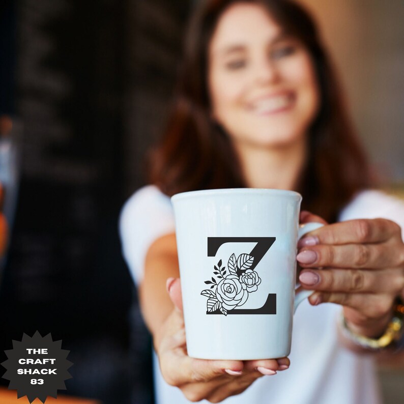 Flower Letter Monogram Svg Png, Alphabet Svg Flower, Monogram Svg