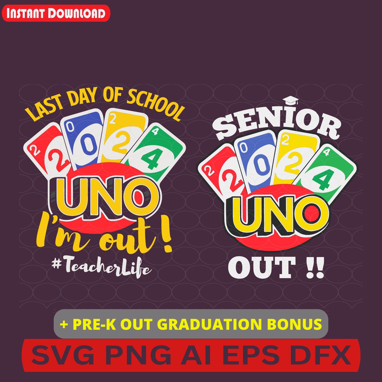 Uno Out Senior 2024 Svg Uno Out 2024 Svg Uno Out Senior Svg Etsy Ireland