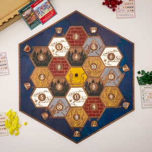 Digital Laser Cut Files | Custom Catan-Inspired Wooden Game Board | Glowforge | SVG, DXF, EPS, pdf