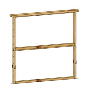 May include: A wooden frame with two horizontal supports. The frame is made of natural wood with a light brown color.