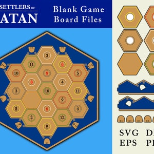 Blank Digital Laser Cut Files | Custom Catan-Inspired Wooden Game Board | Glowforge | SVG, DXF, EPS, pdf
