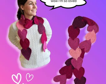 Chain of Hearts Scarf Crochet Pattern