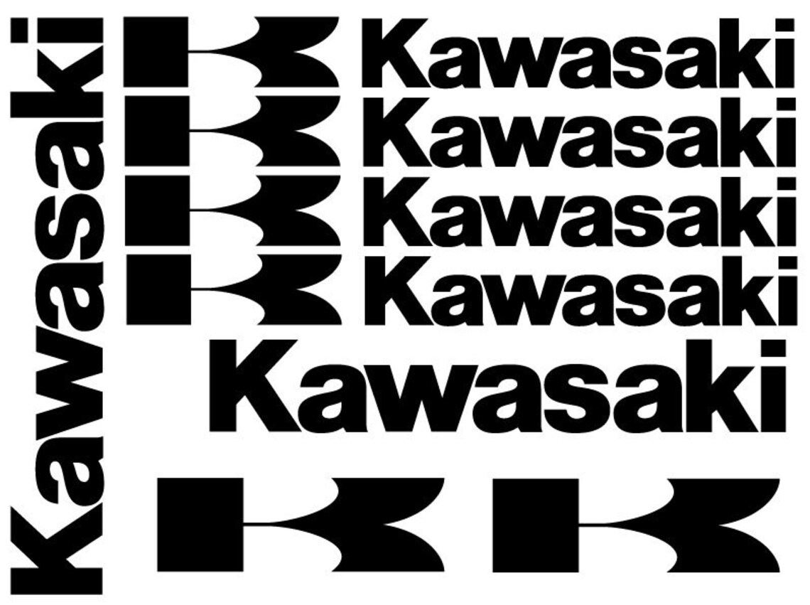 KAWASAKI REPLACEMENT DECALS Set of 6 Vinyl Stickers / 18 Etsy UK