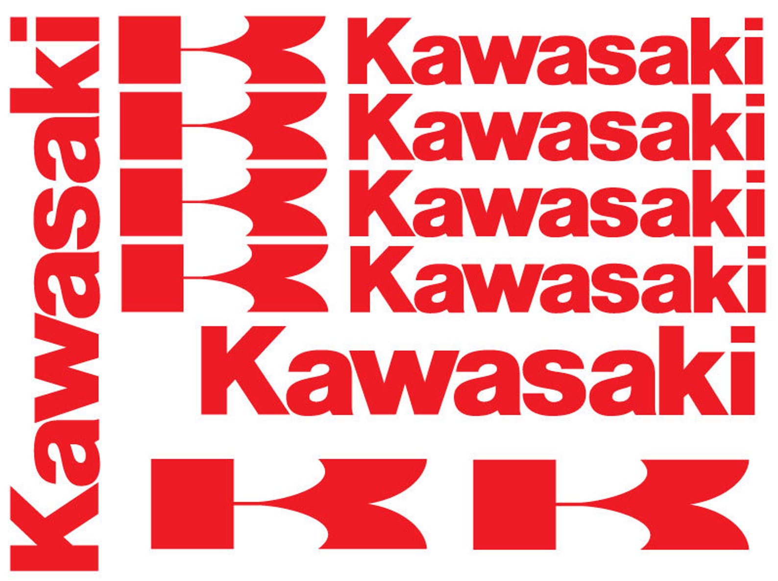KAWASAKI REPLACEMENT DECALS Set of 6 Vinyl Stickers / 18 Etsy UK