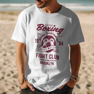 Classic Boxing T-Shirt, Fight Club Brooklyn, Heavyweight Championship, 1994 Boxing Gloves Tee, Famous Boxing Academy Sport Shirt