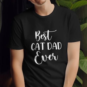 T-shirt beste kattenvader ooit, cadeau kattenliefhebber, T-shirt grappige kat papa, Vaderdagcadeau, shirt Crazy Cat papa, uniek T-shirt kattenvader