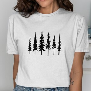 Eco-Friendly Forest Graphic Tee for Women | Sustainable Nature-Inspired Shirt | Casual Gray T-Shirt