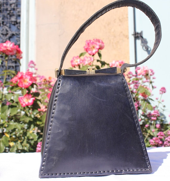 Old Graphic Handbag, 30s and 40s Vintage Art Deco