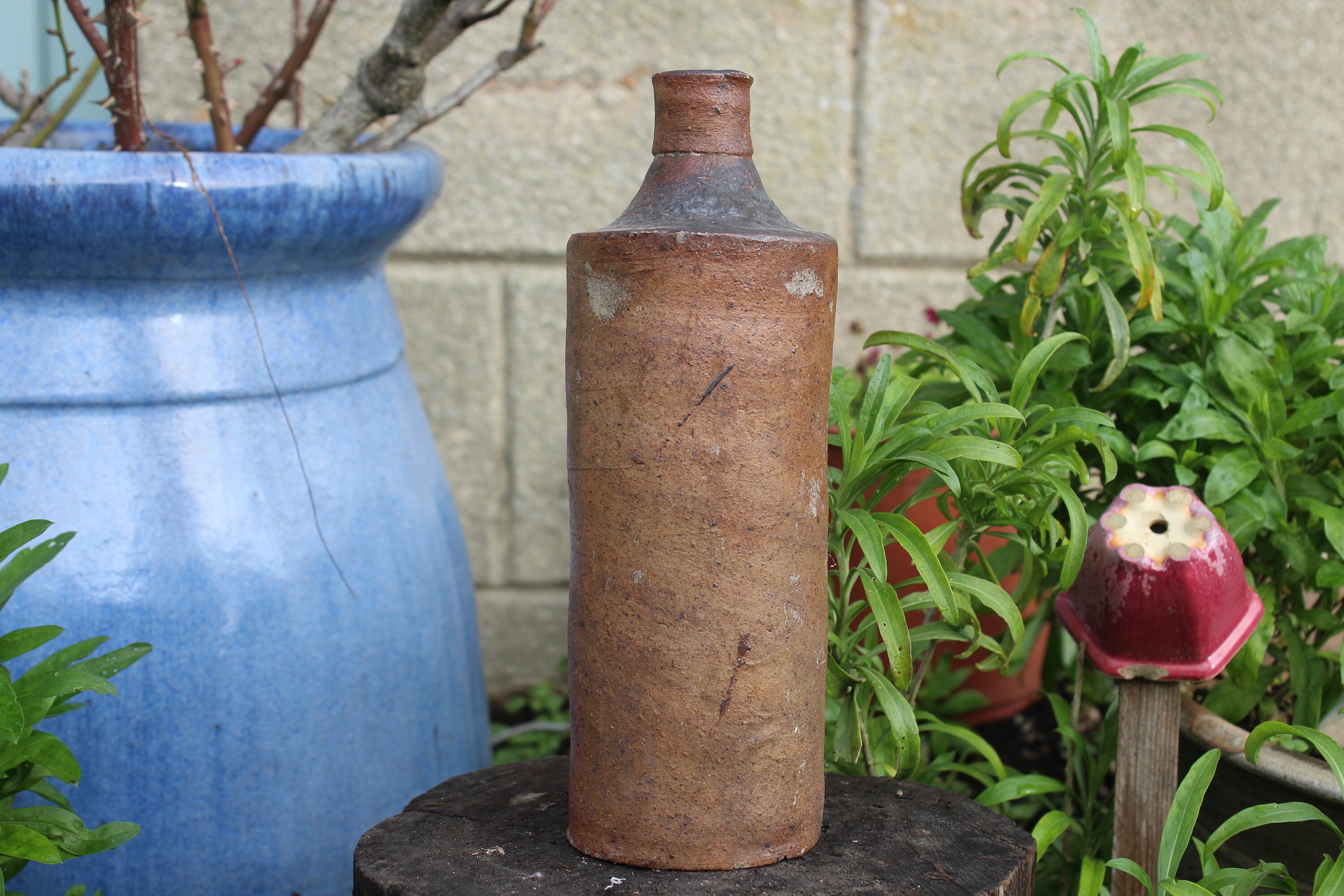 Bouteille en Grès, Poterie de Service/Décoration, Artisanat Français, 1970's
