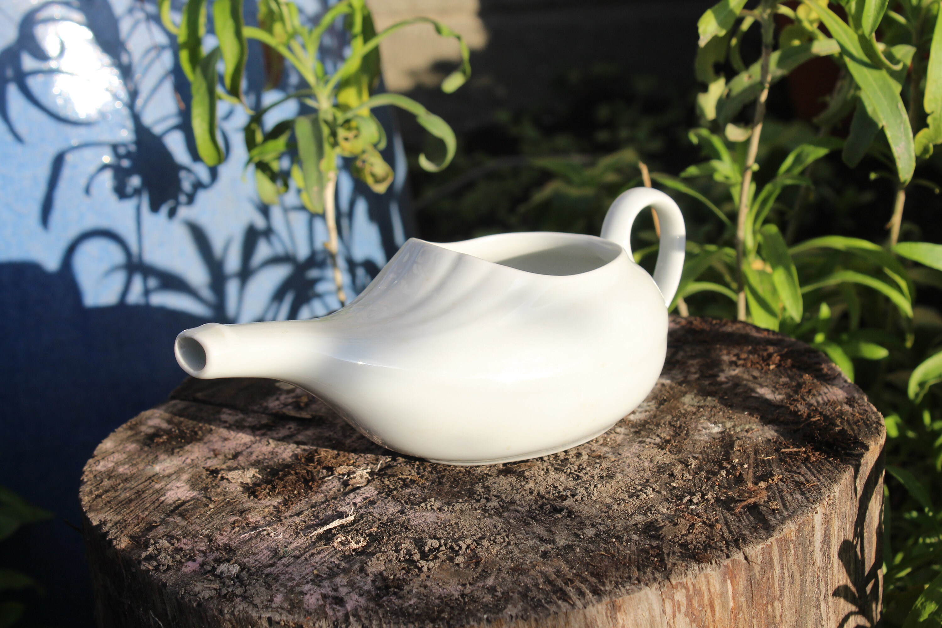 Ancien Biberon de Malade en Porcelaine, Canard Malade, Fin Xix-Début Xxème France