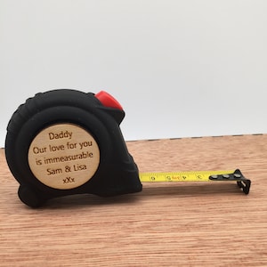 FREE GIFT (Keyring) with every measure tape Personalised Engraved 3 Metre Tape Measure Father Grandad idea Gift Birthday tool box Great Gift