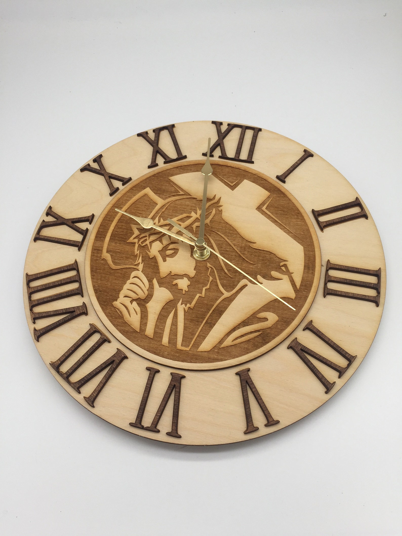 Wooden Jesus Christ Hanging Wall Clock Exclusive to ETSY Etsy UK