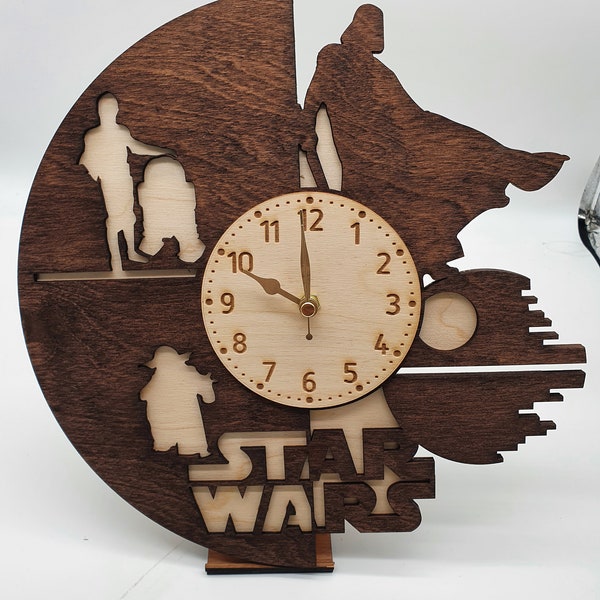 Wooden Laser cut Star Wars Wall Clock, A must Have Perfect for all Star wars fans. Star wars, Luke  walker, Darth Vader, Jedi, Storm Trooper