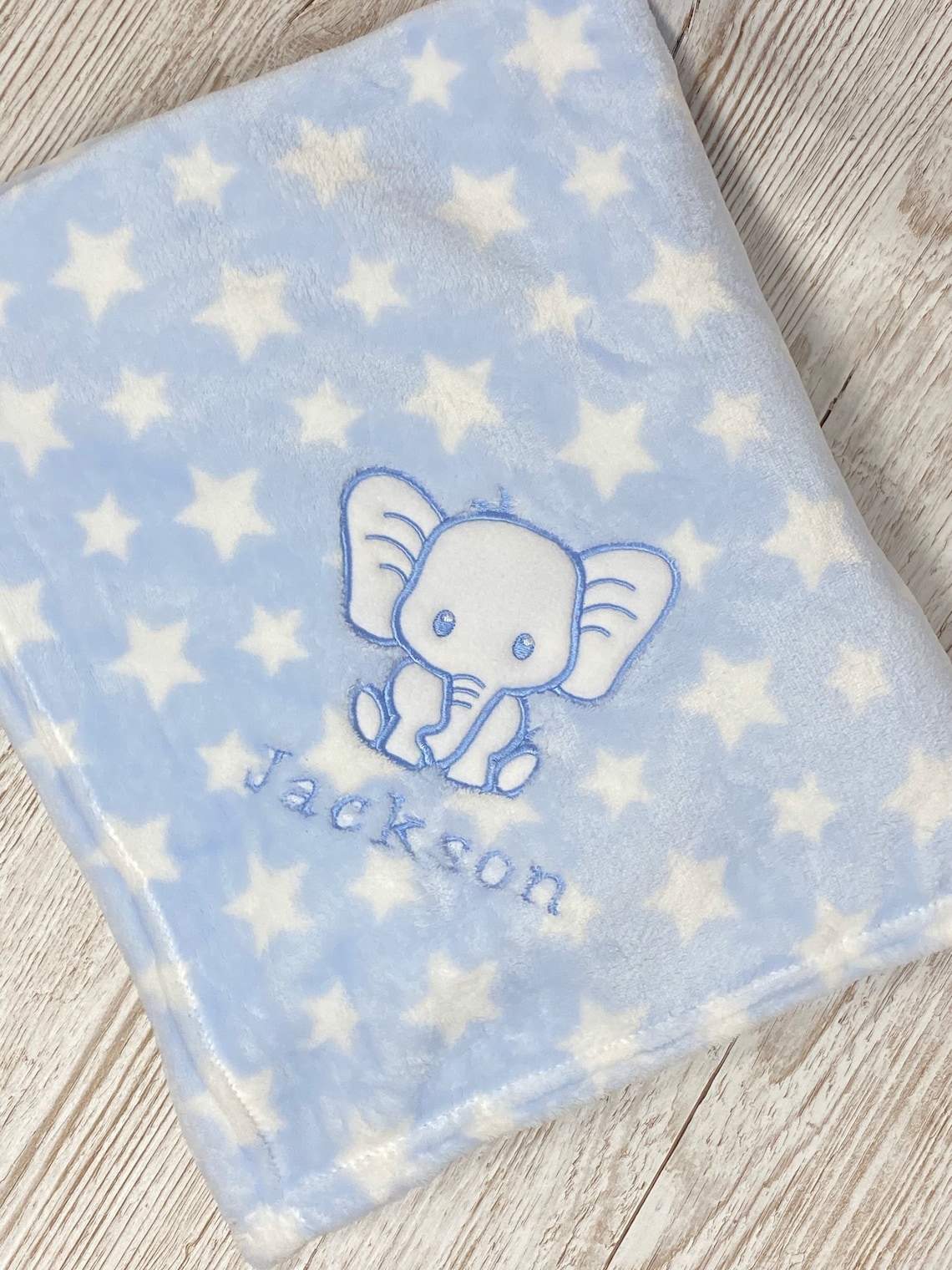 Fleece embroidered elephant blanket Etsy