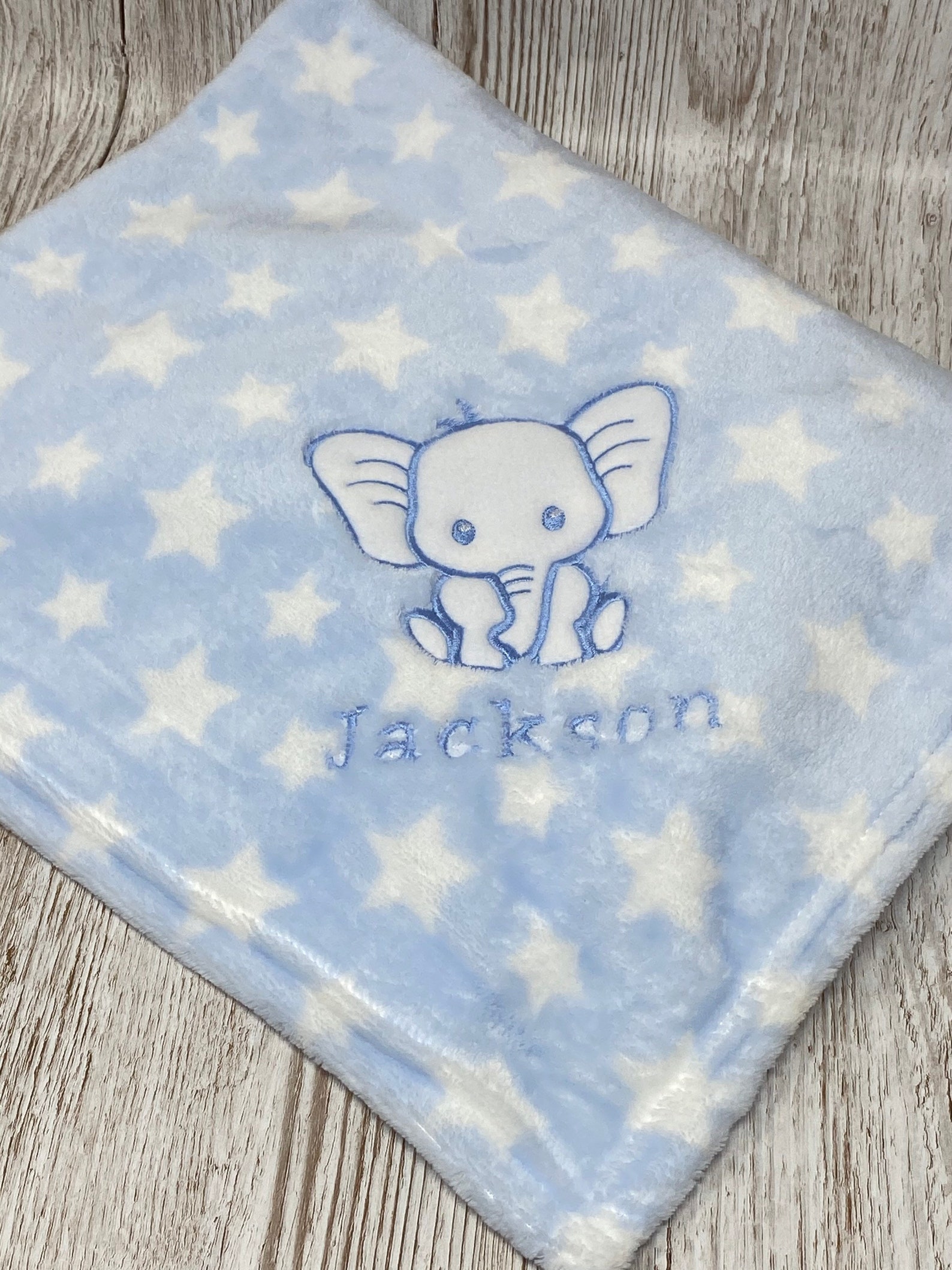 Fleece embroidered elephant blanket Etsy