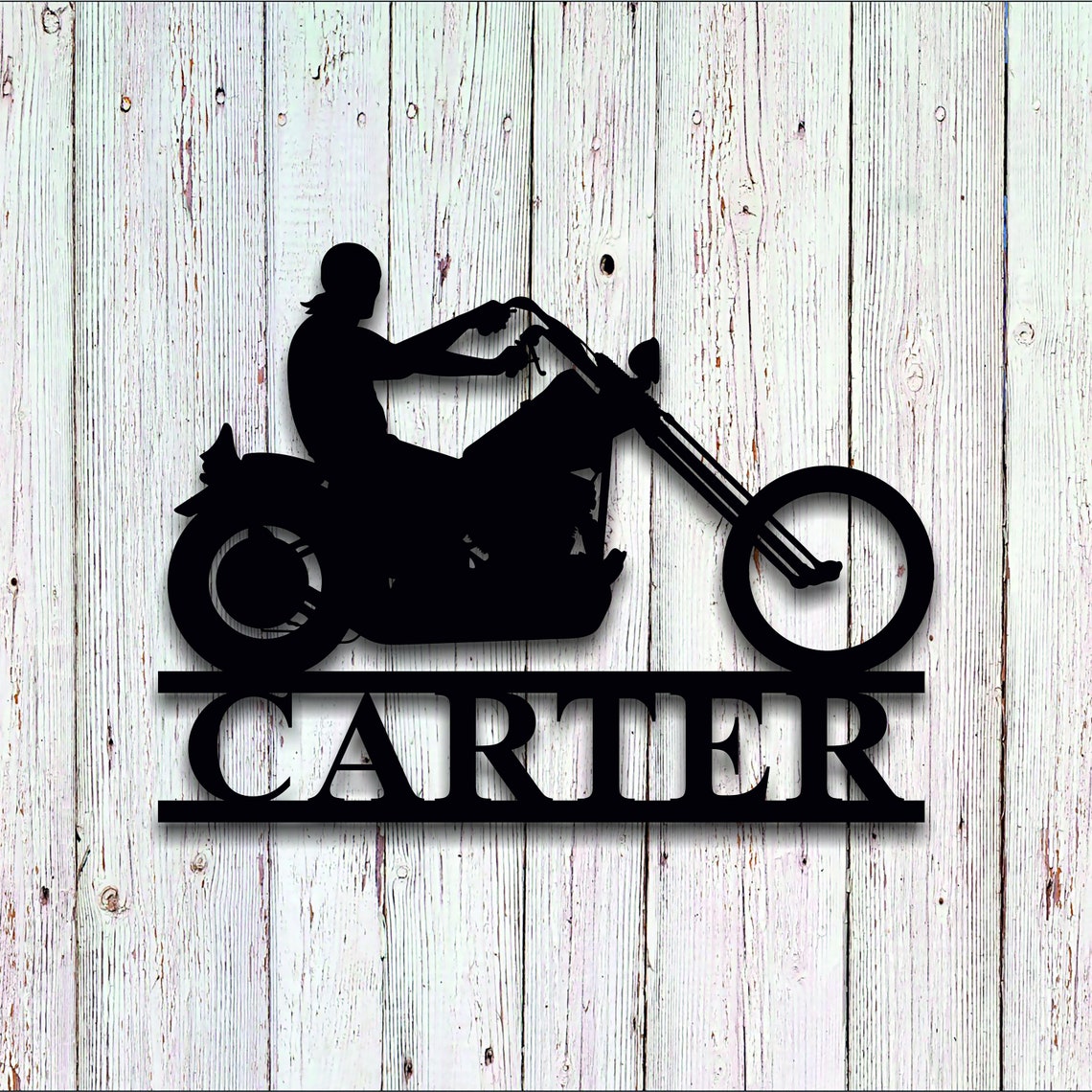 Custom Metal Motorcycle Sign Personalized Motorcycle name Etsy