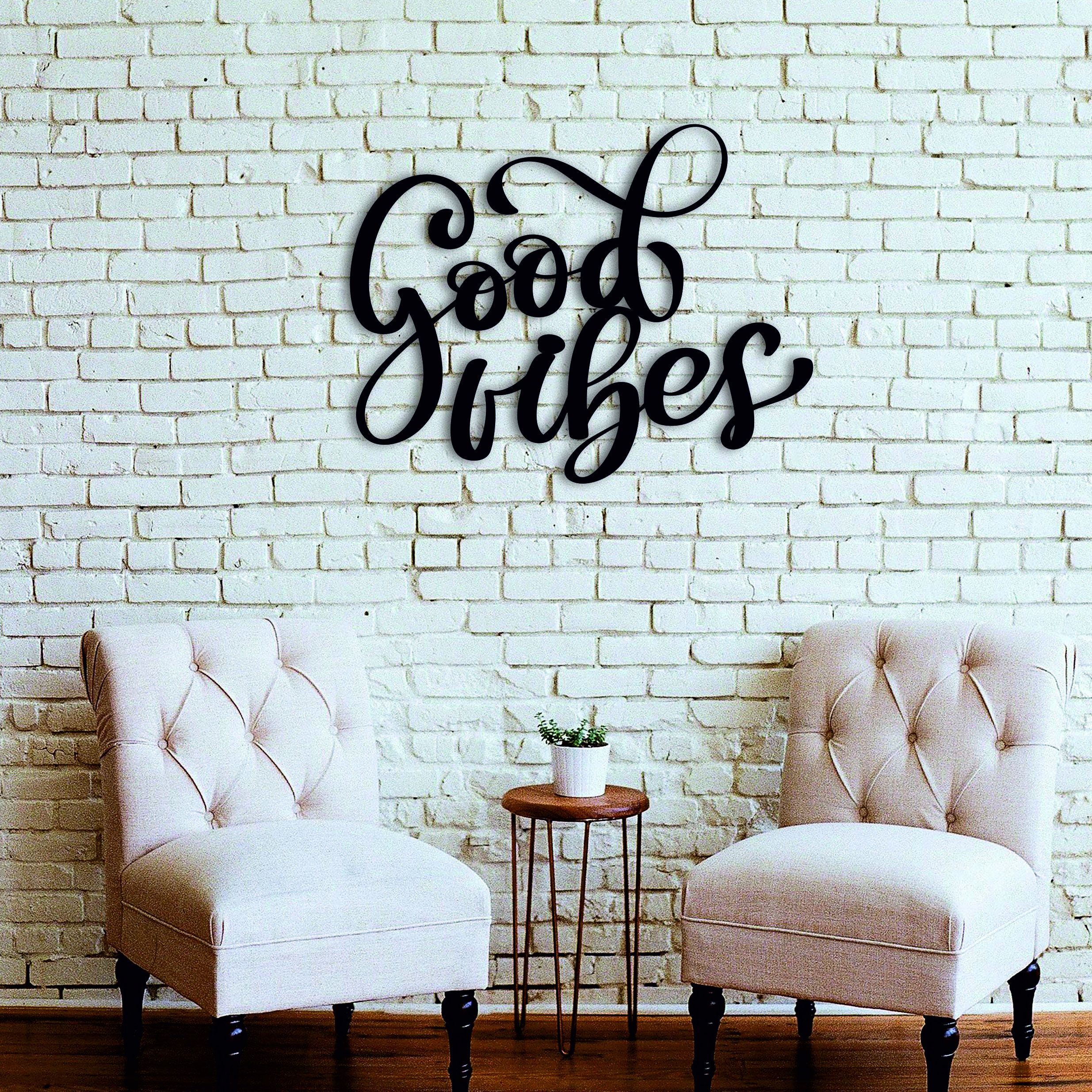 Good Vibes Metal Wall Art Sign with Powder Coat Metal wall Etsy