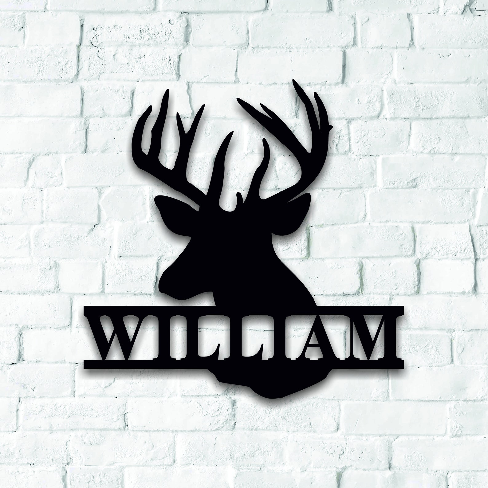 deer-last-name-sign-metal-deer-sign-antler-wall-sign-etsy
