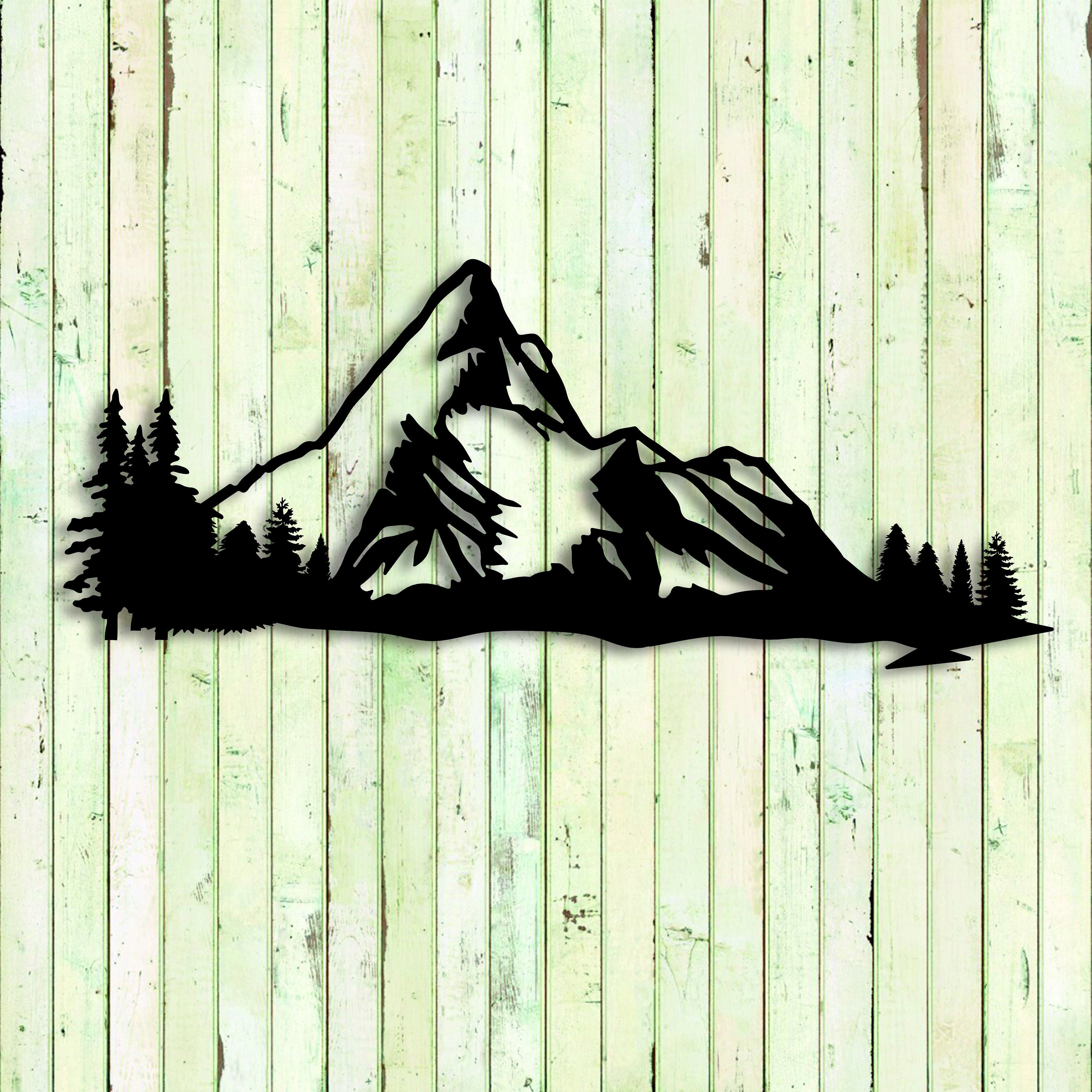 Metal Wall Art Mountains Metal wall decor Wall Hanging Large Etsy