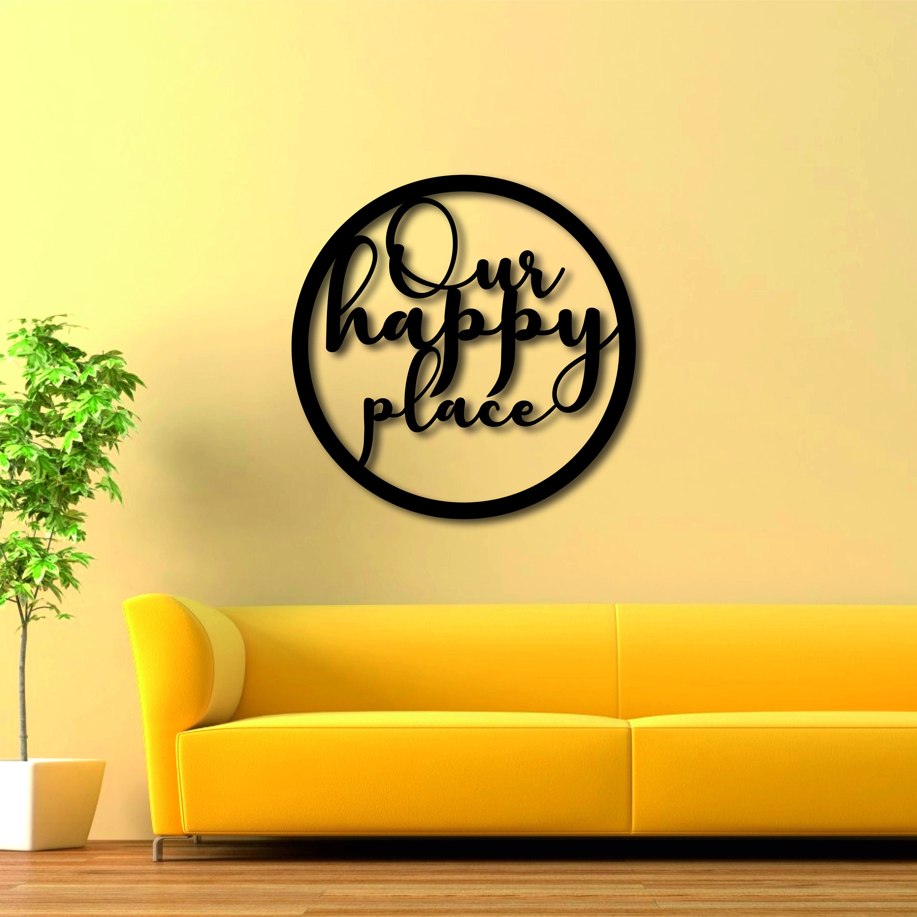 Our Happy Place Metal Wall Sign Metal Wall Sign for Home Etsy