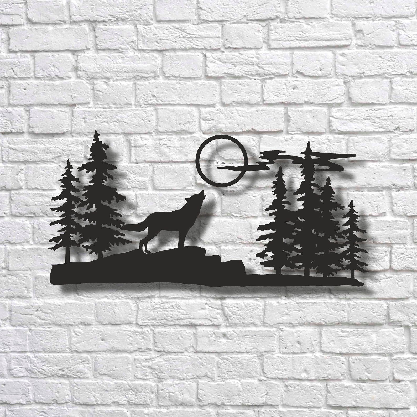 Metal Wall Art Wolf Metal wall decor Wall Hanging Large Etsy