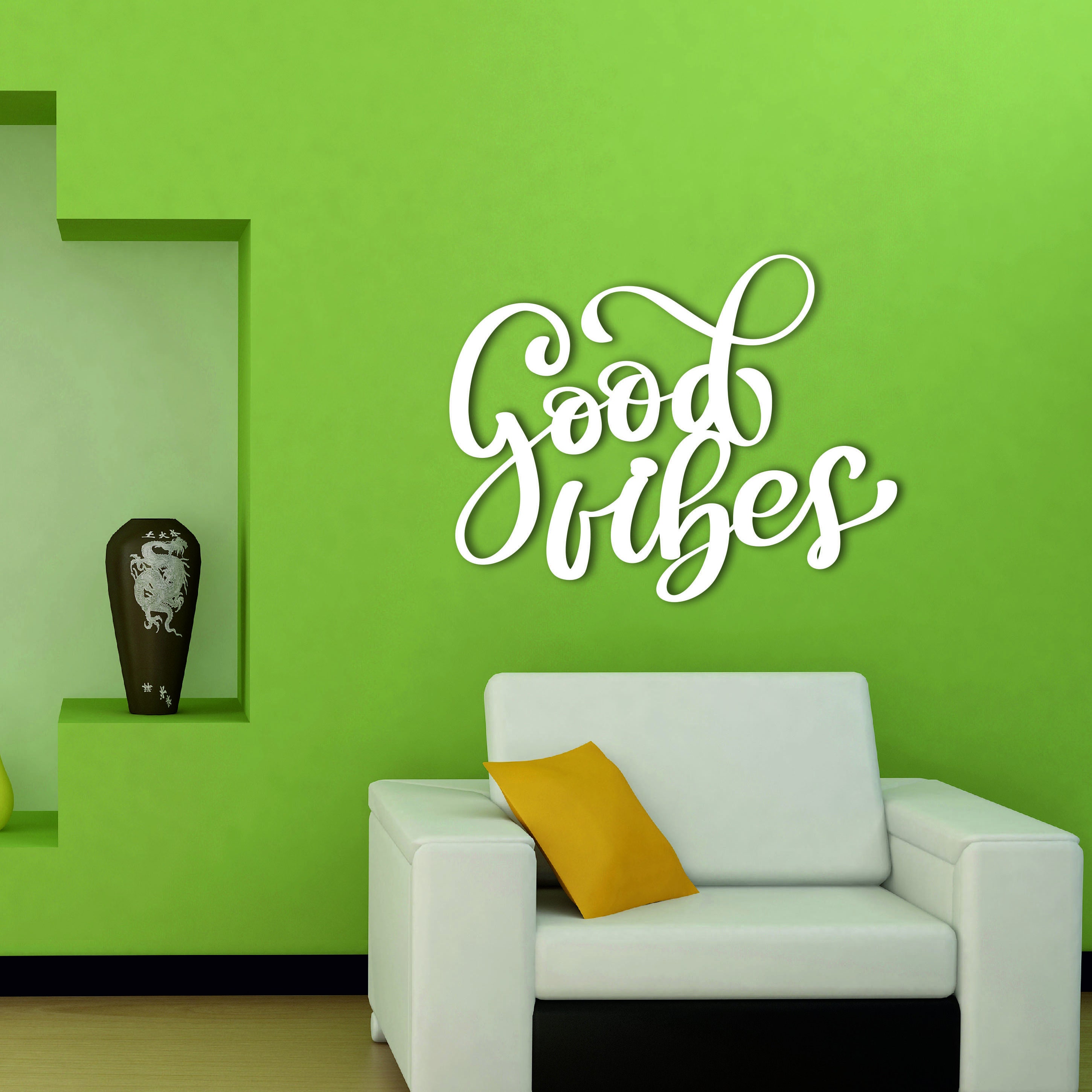 Good Vibes Metal Wall Art Sign with Powder Coat Metal wall Etsy