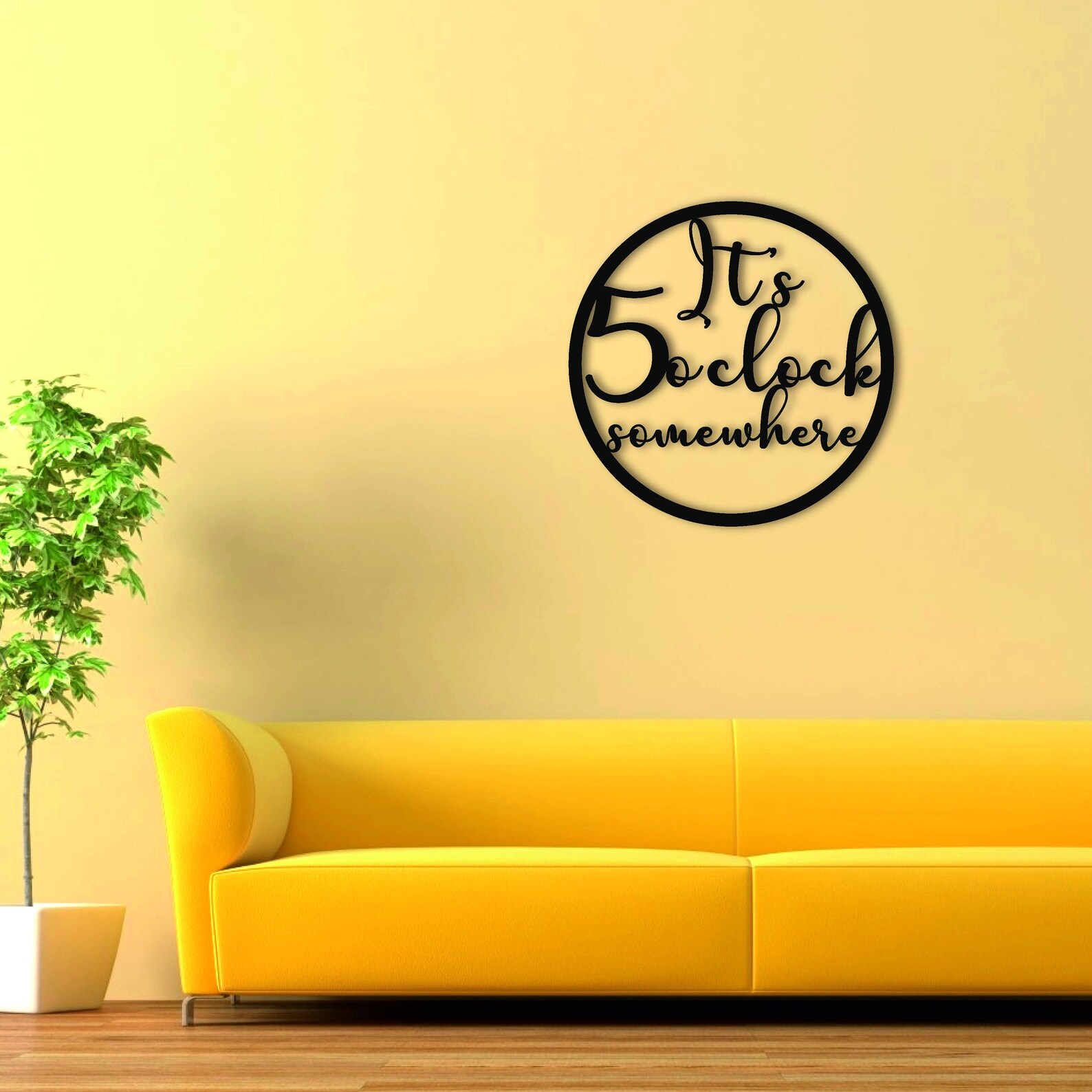 Its 5 O'clock Somewhere Metal Wall Art Sign With Powder Etsy