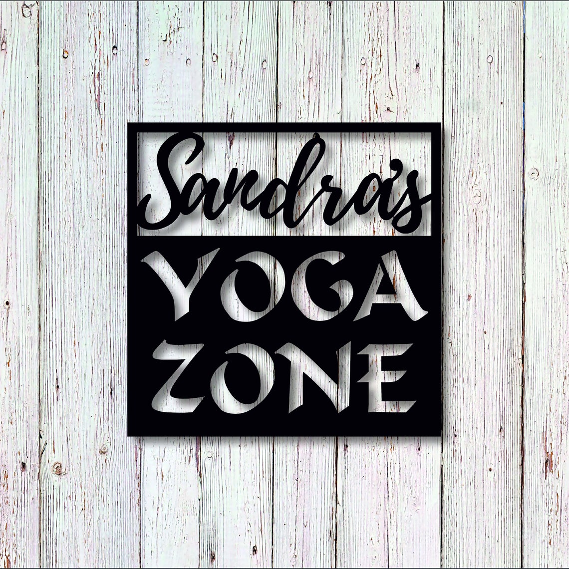 Personalized Metal Yoga Sign Custom Yoga Business Name Sign Etsy