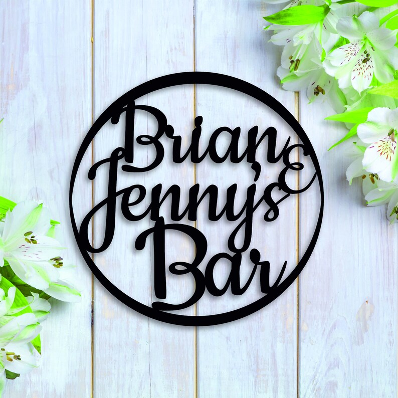 Personalized Metal Bar Sign Laser Cut Custom Indoor Outdoor Etsy