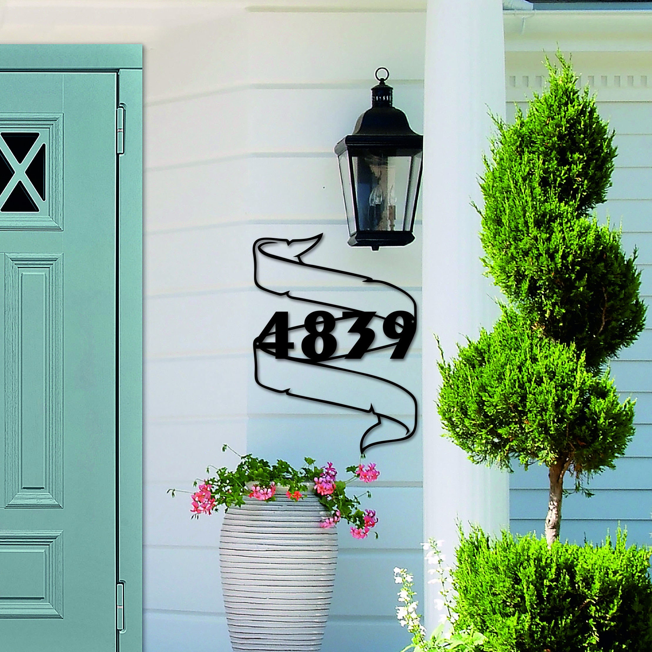 Custom Outdoor House numbers vertical Metal Address Sign for Etsy