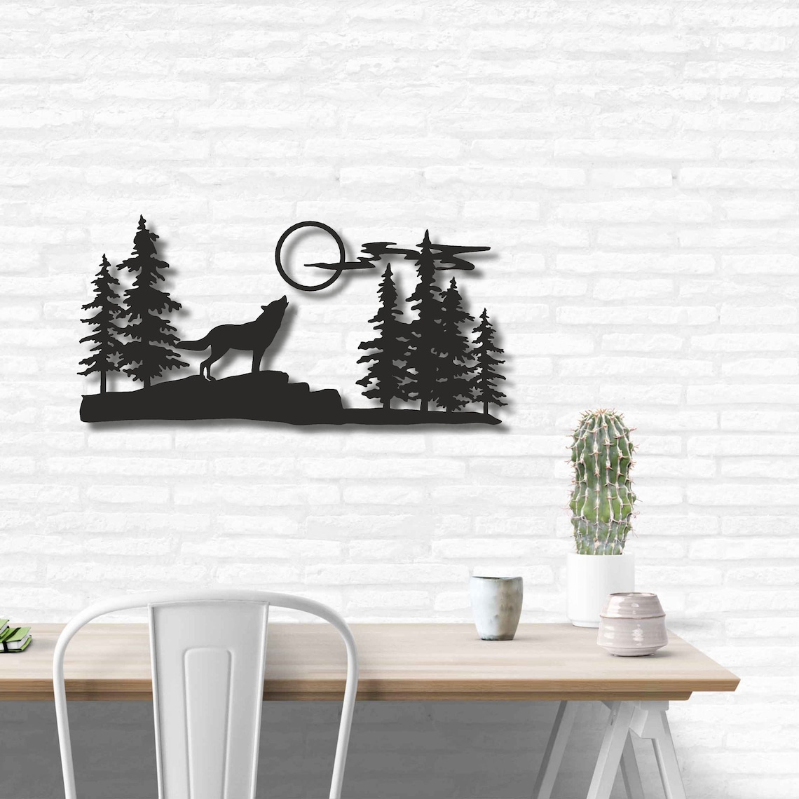 Metal Wall Art Wolf Metal wall decor Wall Hanging Large Etsy