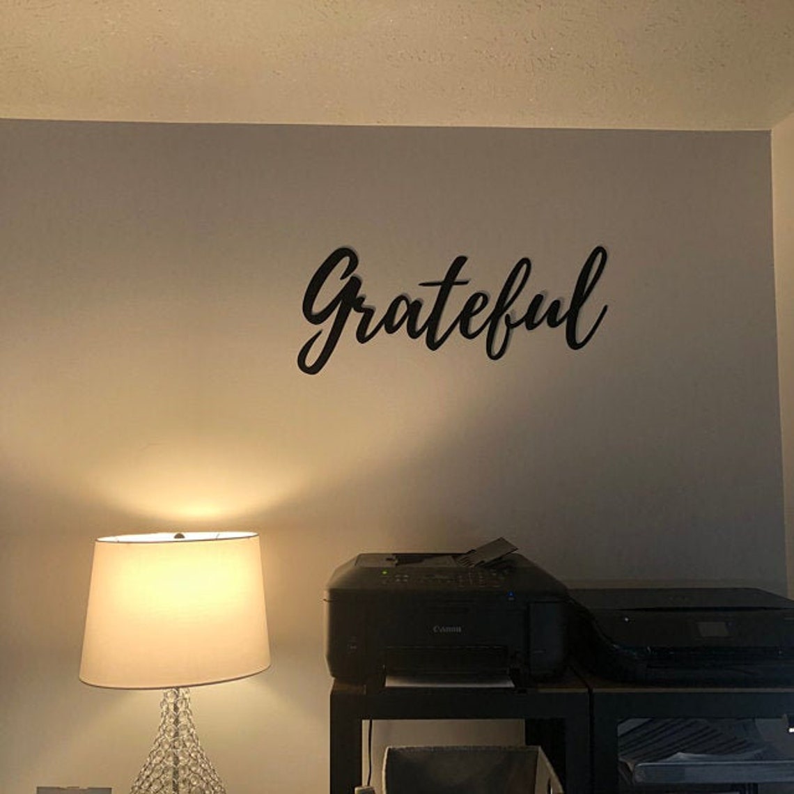 Grateful Cursive Metal Wall Art Etsy