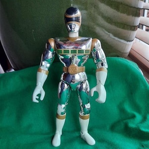 Vintage Mighty Morphin Power Rangers Silver Ranger Action Figure (Incomplete)
