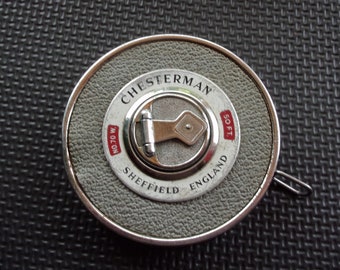 Metro a nastro in acciaio Chesterman vintage da 50 piedi n. 70W
